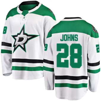 Men's Stephen Johns Dallas Stars Away Jersey - White Breakaway