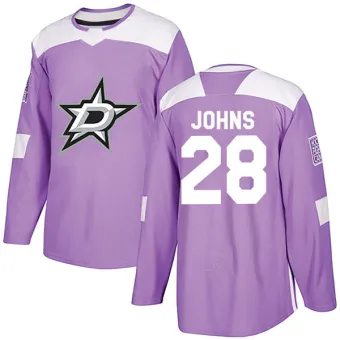 Men's Stephen Johns Dallas Stars Fights Cancer Practice Jersey - Purple Authentic