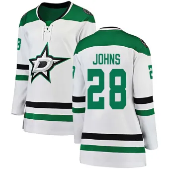 Women's Stephen Johns Dallas Stars Away Jersey - White Breakaway